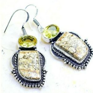 Picture Jasper & Citrine 925SS Earrings